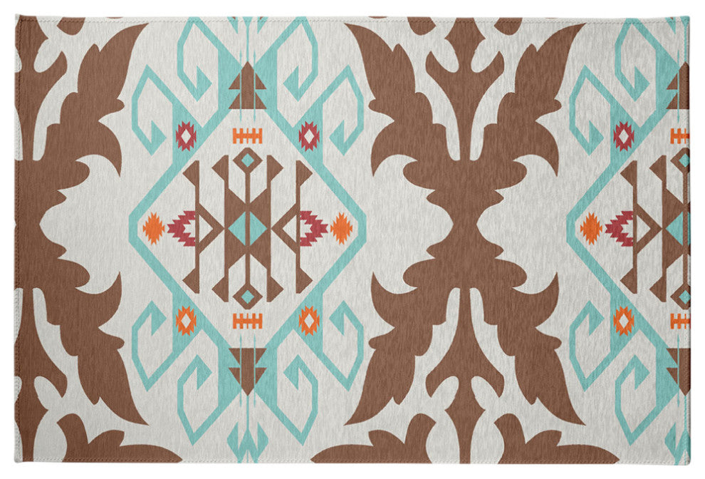 Bombay Medallion Spring Chenille Rug, Light Blue, 4'x6'