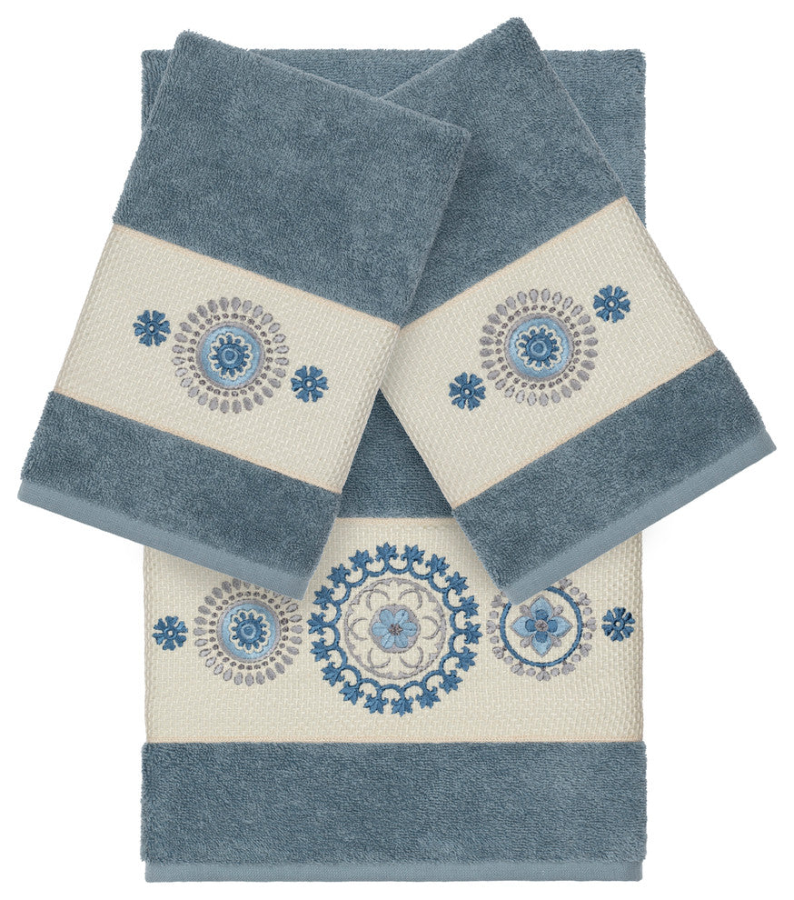 Isabelle 3 Piece Embellished Towel Set
