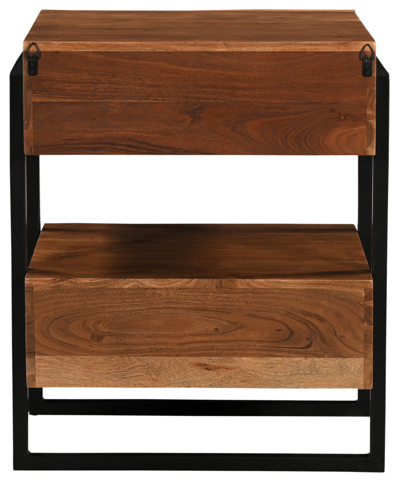 Lydia 2-drawer Live Edge Solid Wood Nightstand