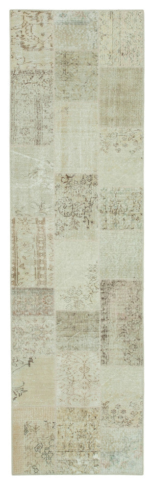 Rug N Carpet - Hand-Knotted Oriental 2' 9" x 9' 10" Small Patchwork Runner Rug