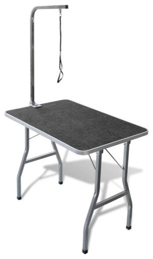 vidaXL Dog Grooming Table Adjustable Arm Foldable Dog Bath Table with 1 Loop
