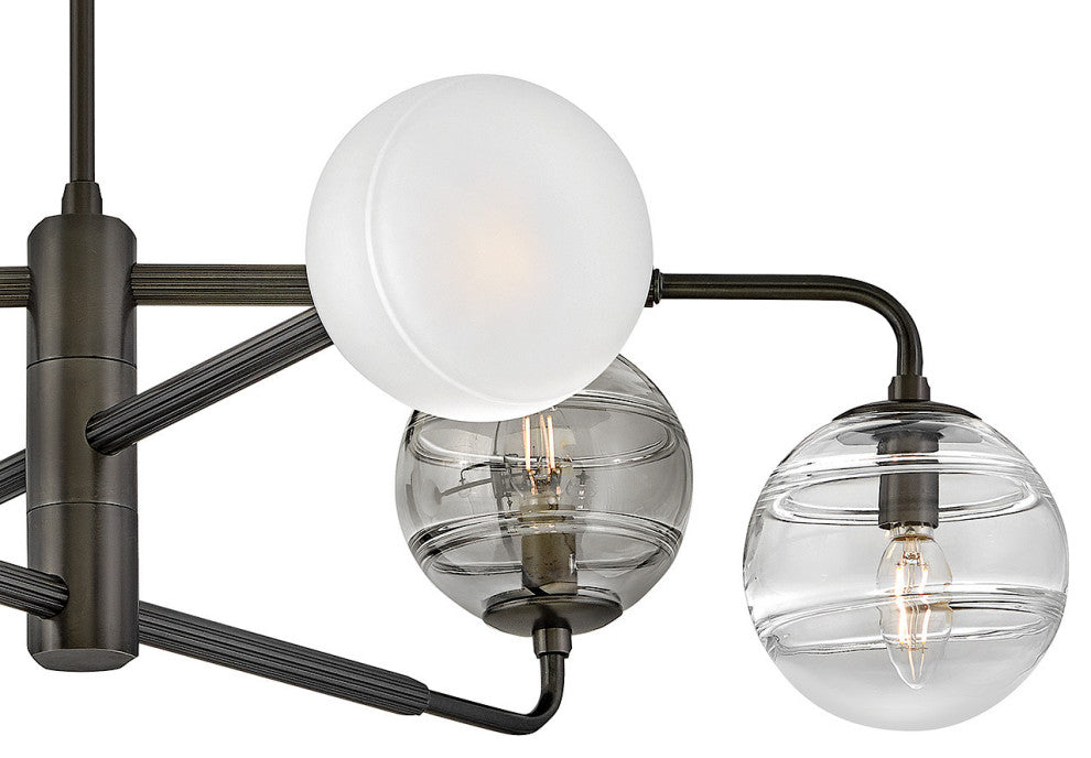 Fredrick Ramond Oberon Large Adjustable Single Tier Chandelier, Black Oxide