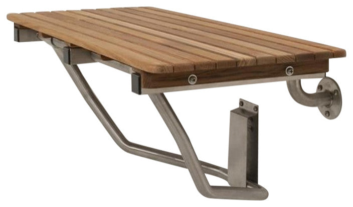 32" Premium Wall Mount Teak Shower Bench