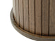 Mid-Century Modern Round Pedestal Side Table, Smoked Oak