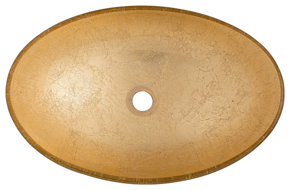 Fine Fixtures modern Glass Vessel Oval 20x14, Gold