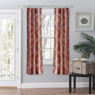 Lexington Leaf Tailored Panel Pair, Brick, 56" X 63"