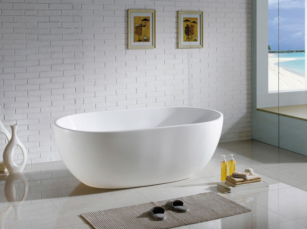 Kube Vernice 67" Free Standing Bathtub, Matte White