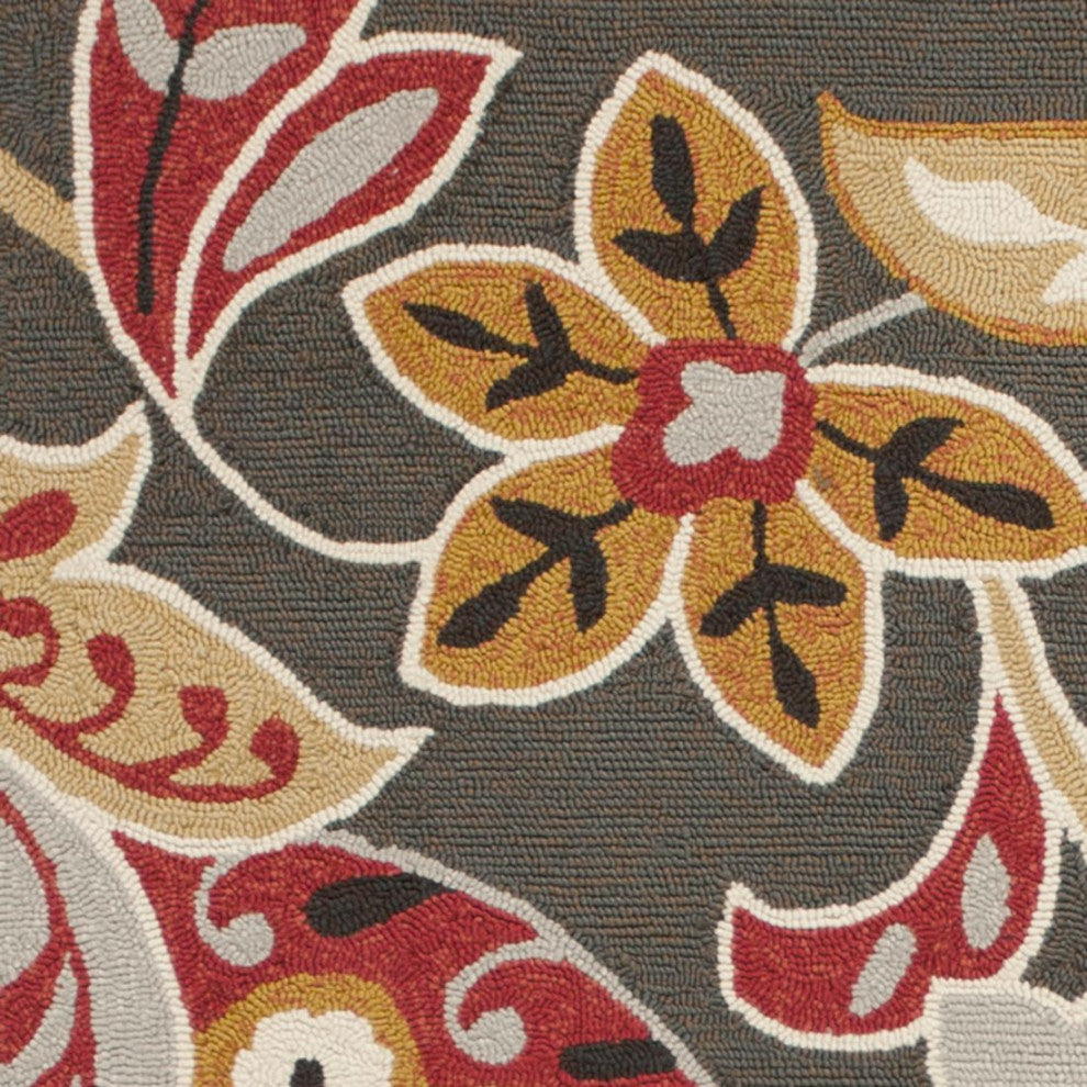 KAS Harbor 4213 Taupe Flora Area Rug, 3'x5'
