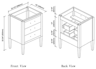 Grace 24" Single Bathroom Vanity Set, Black With Chrome Trim