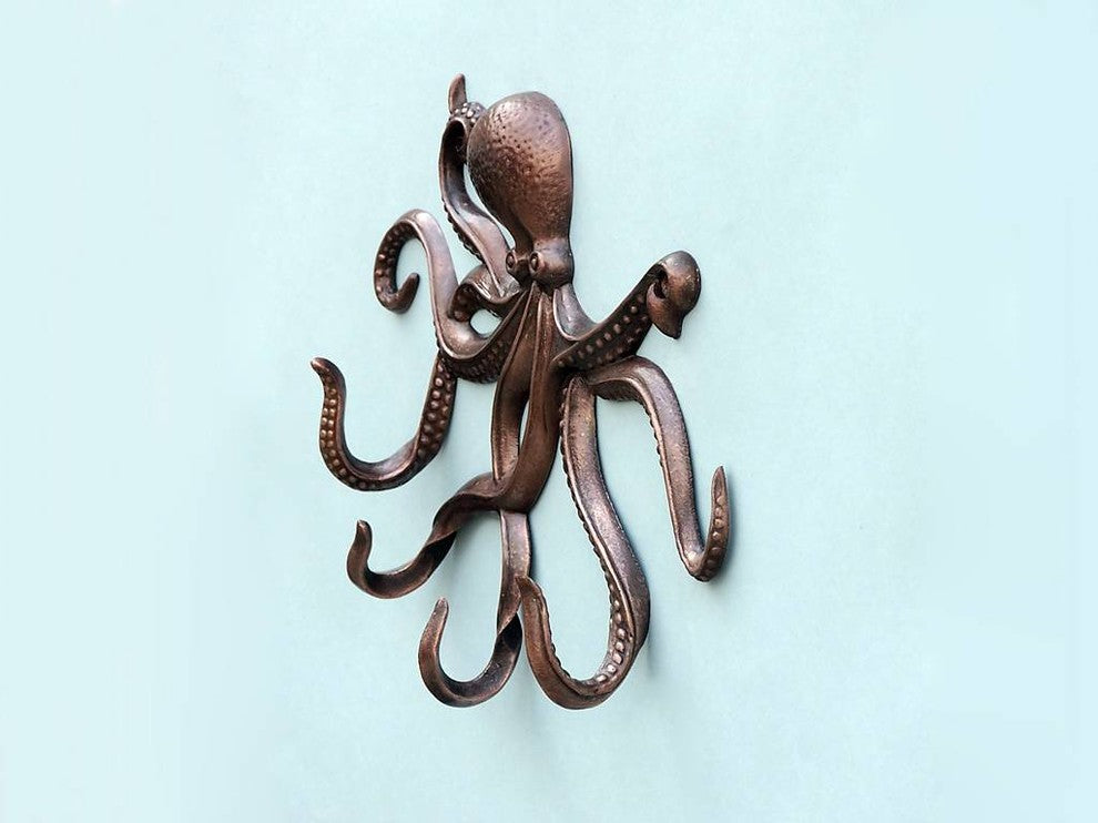 Antique Copper Octopus Hook 11"