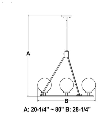 Lander 28" 6 Light Chandelier Matte Black