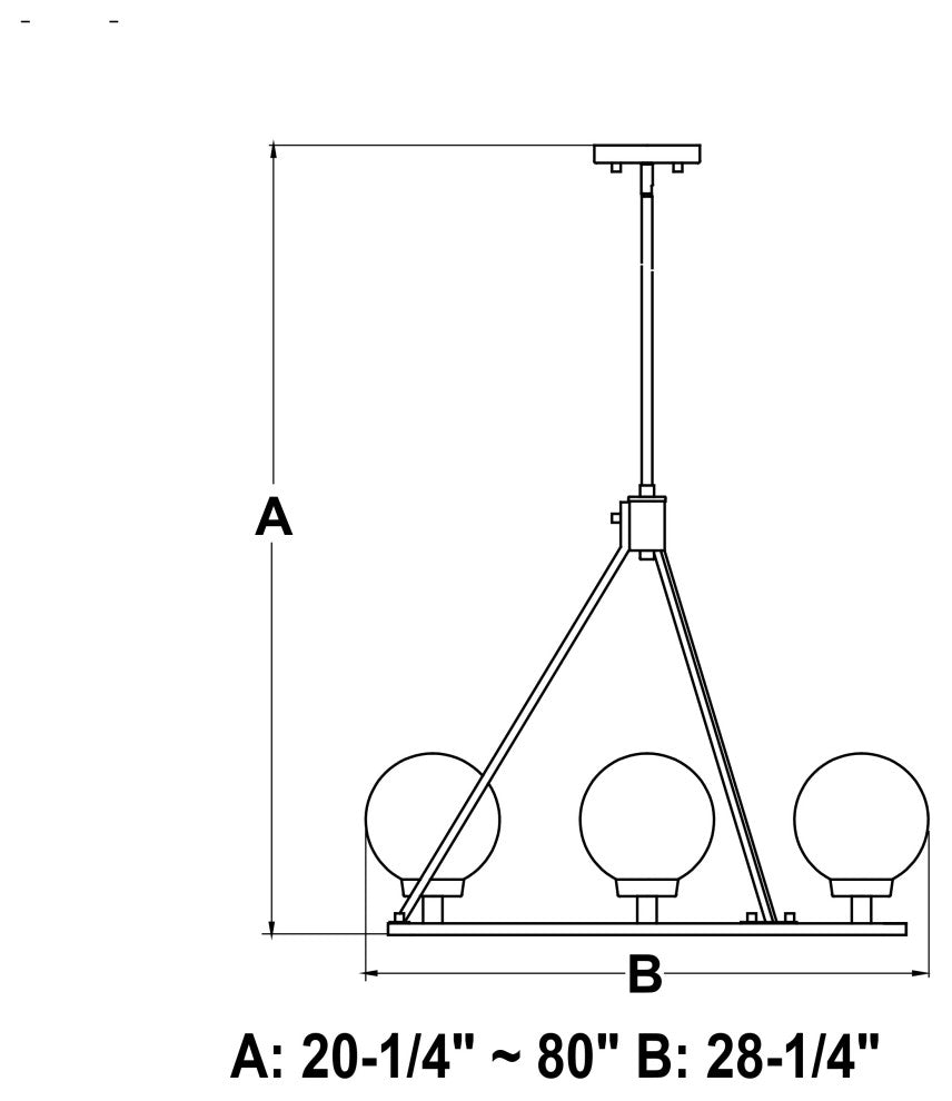 Lander 28" 6 Light Chandelier Matte Black