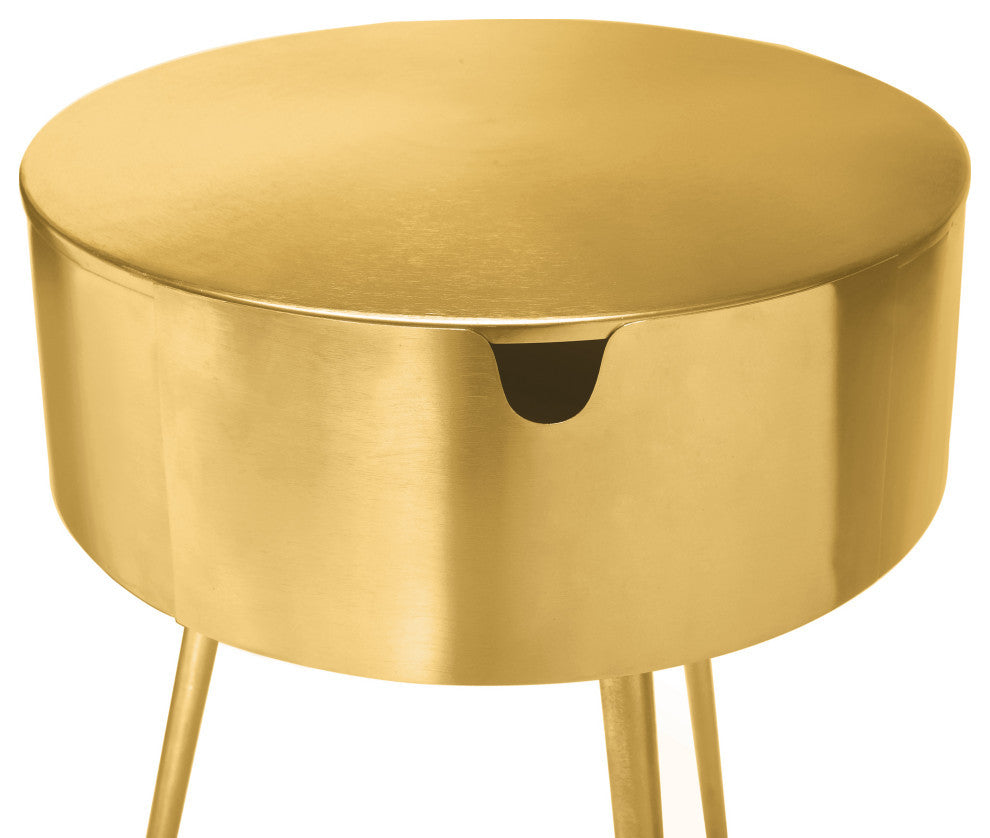 Bali Metal Side Table/Nightstand, Gold