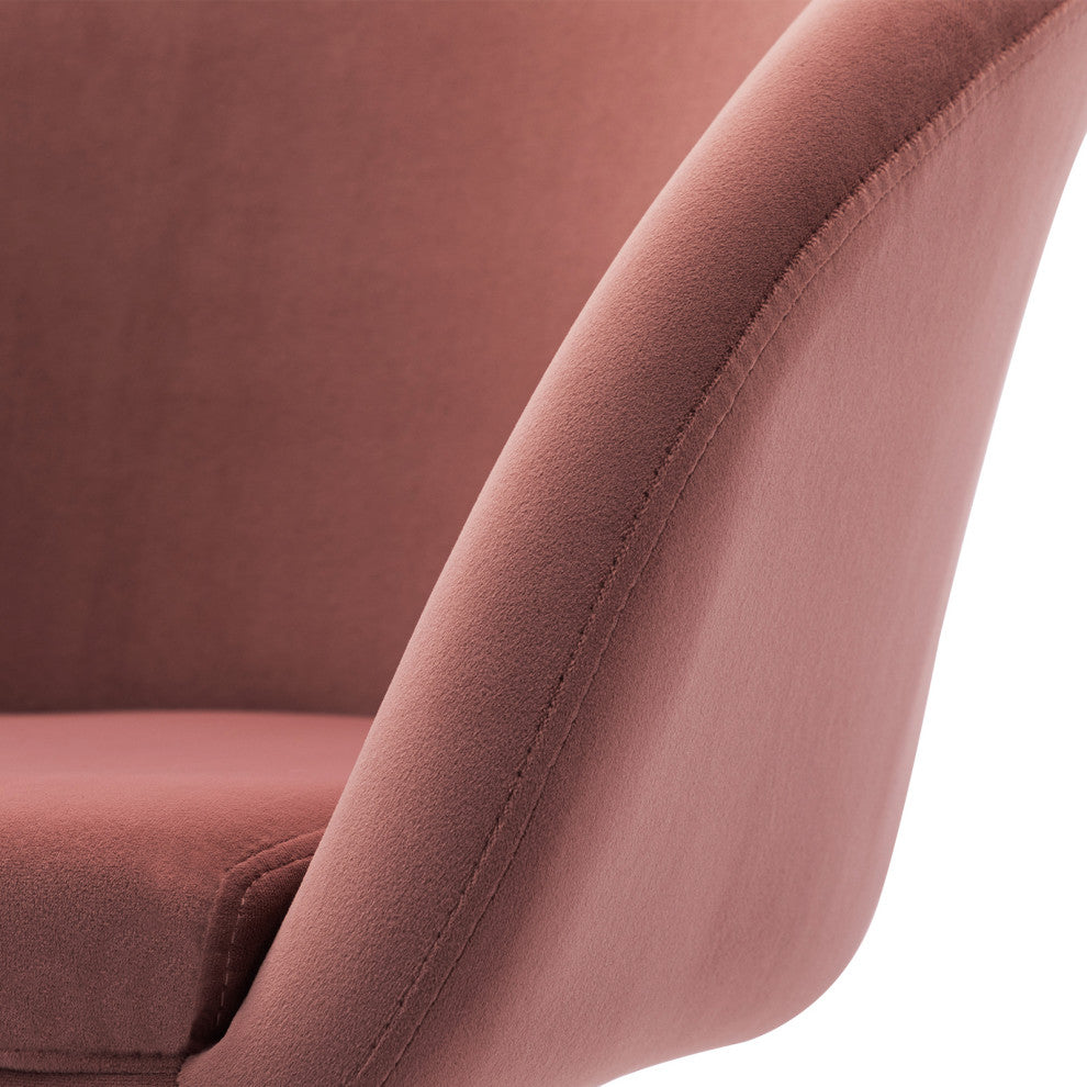 Minimalist Swivel Barrel Chair, Pink-Velvet