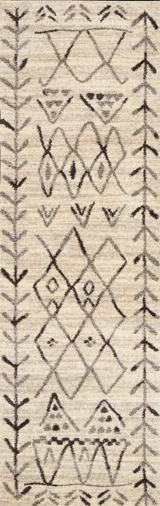 Gray and Black, Easy Care, Stain/Fade Resistant Emory Area Rug, 2'5"x7'7"