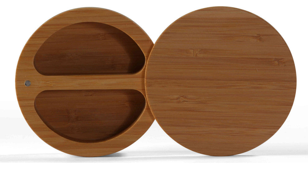 Cortesi Home Pinchi Natural Bamboo Spice Box With Rotating Top