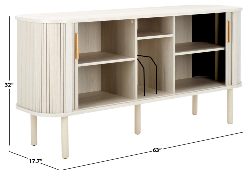 Safavieh Tealla Sideboard/Media Stand, Bleached White/Gold