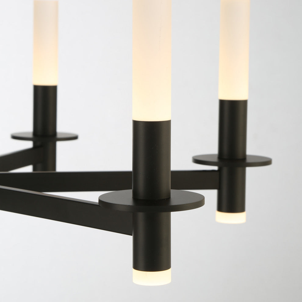 Transitional Chandelier, Matte Black