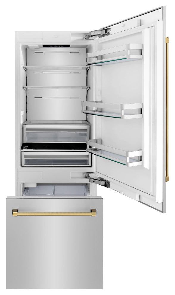 ZLINE 30" Autograph Built-In Refrigerator Stainless Steel, RBIVZ-304-30-G