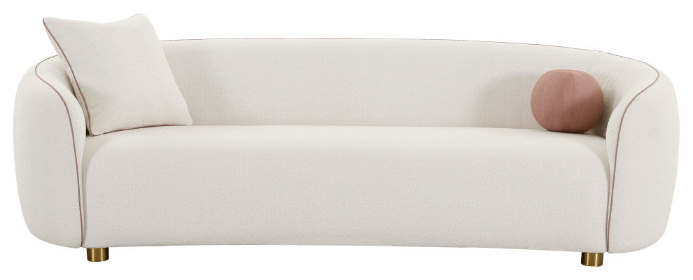 Modrest Winfree Modern Off White Fabric 3-Seater Sofa