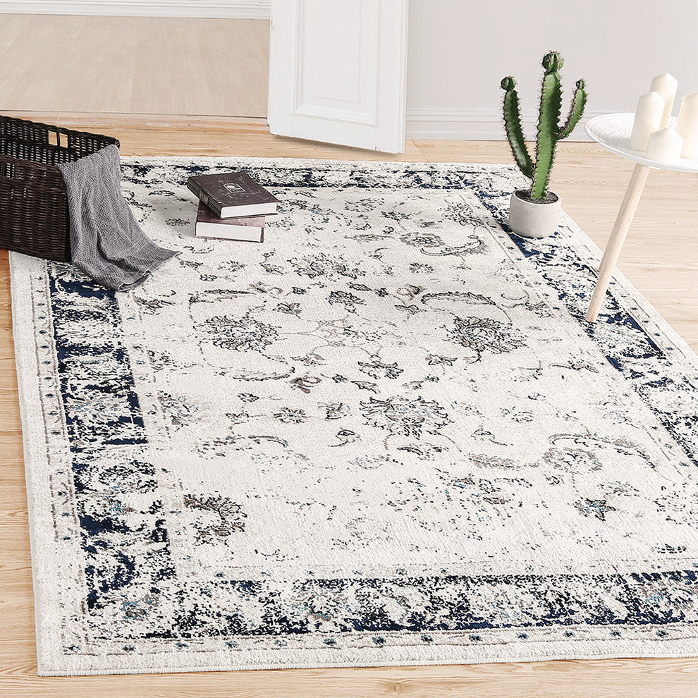 LNC Distressed Mat Stain Fade Resistant Area Rug, 5' X 8'