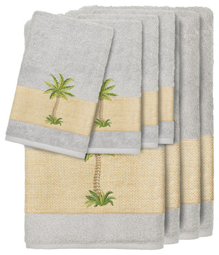 Colton 8-Piece Embellished Towel Set, Light Gray