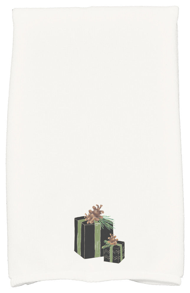 Nature's Gift 18"x30" Black Holiday Print Hand Towel