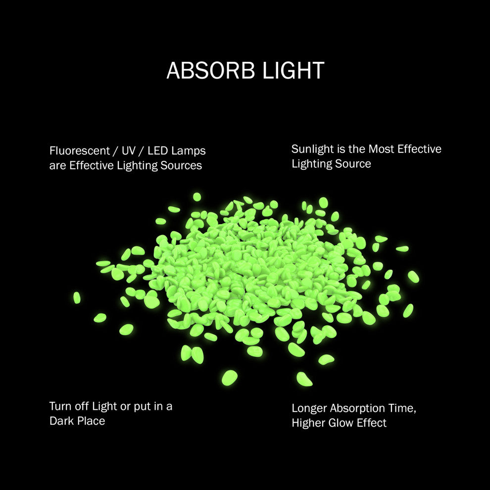 200-Count Garden Decor Stones Glow-in-the-Dark Solar Pebble Lights, 2 Pack