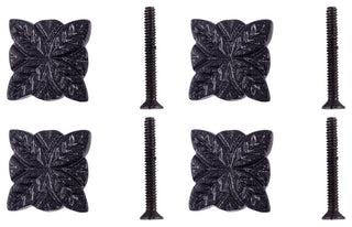 Flower Cabinet Hardware Iron Cabinet Knob Black Pack of 4