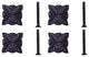 Flower Cabinet Hardware Iron Cabinet Knob Black Pack of 4