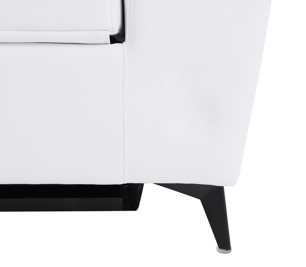 Arezzo Genuine Italian Leather Modern Sofa, White