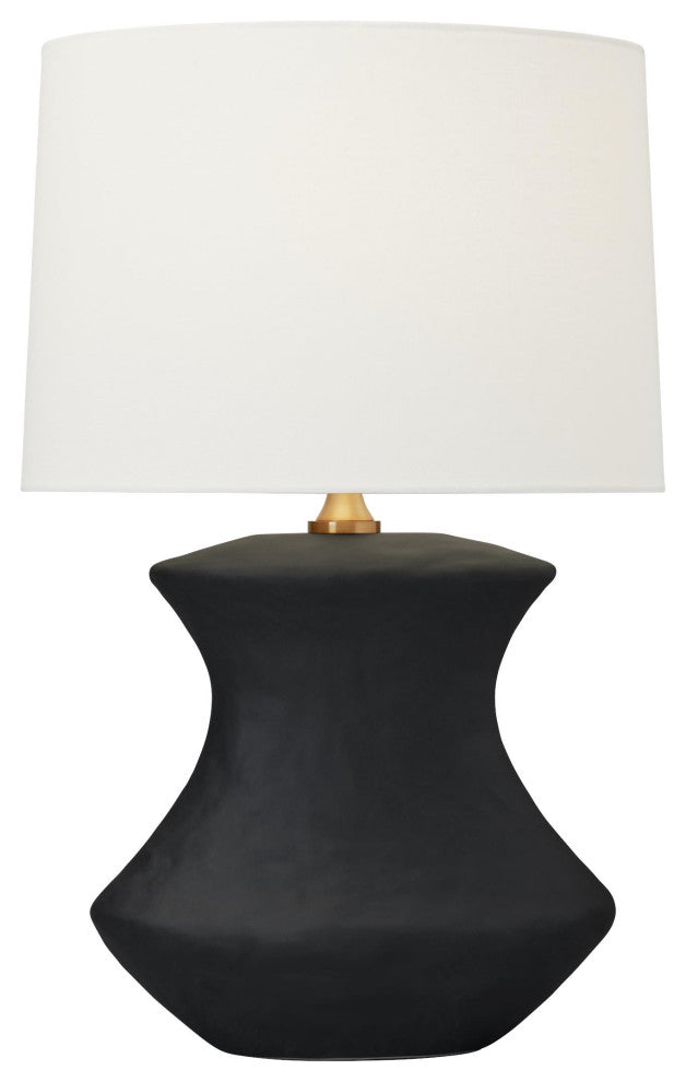 Bone Table Lamp, Rough Black Ceramic