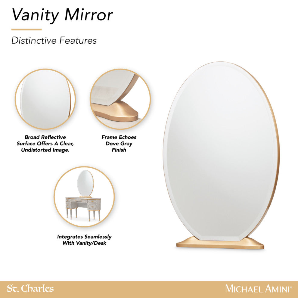 St. Charles Vanity Mirror, Dove Gray
