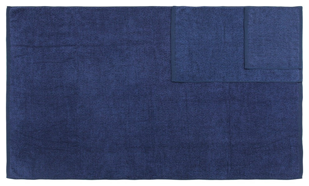 Everplush Diamond Jacquard Bath Sheet Towel Set, 6 Pieces, Navy