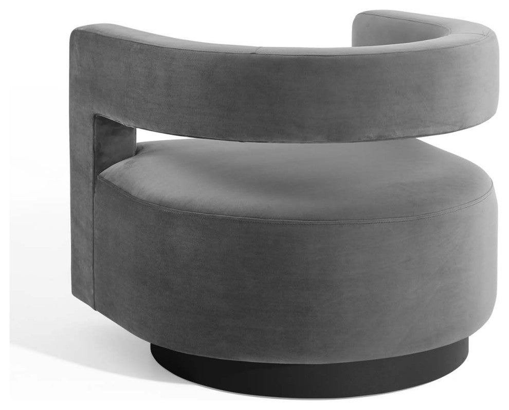 Armchair Accent Chair, Velvet, Gray, Modern, Living Lounge Hospitality