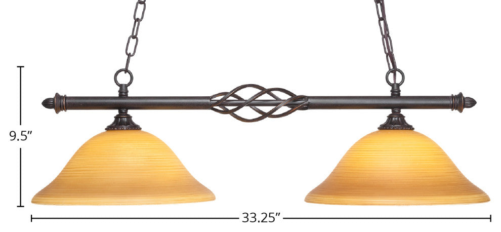 Elegante 2-Light Island Light, Cayenne Linen