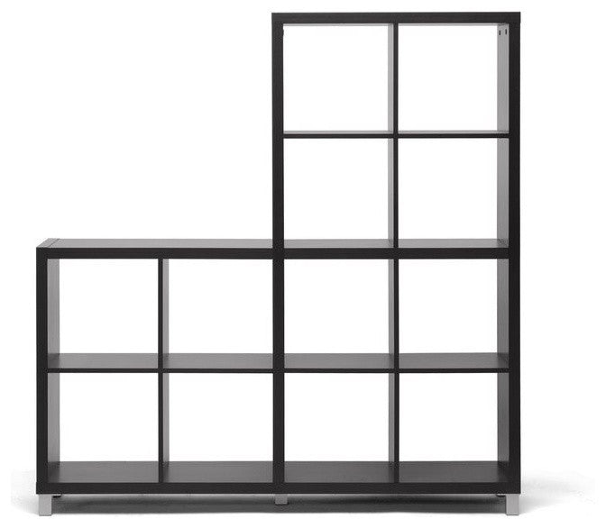Baxton Studio Sunna Dark Brown Modern Cube Shelving Unit
