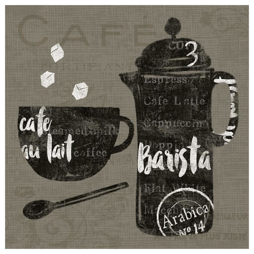 "Linen Coffee II" Digital Paper Print by Sue Schlabach, 26"x26"