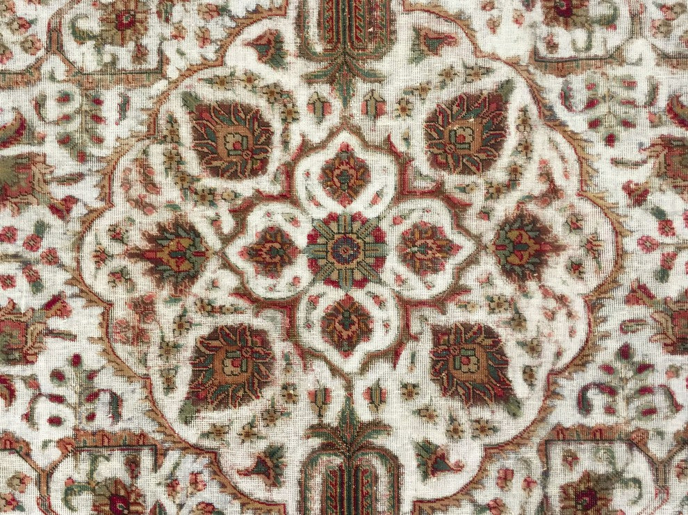 Distressed Dayne Ivory Hand-Knotted Rug, 9''5x12''5