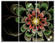 "Abstract Green Fractal Flower" Digital Wall Art, 3 Panels, 36"x28"