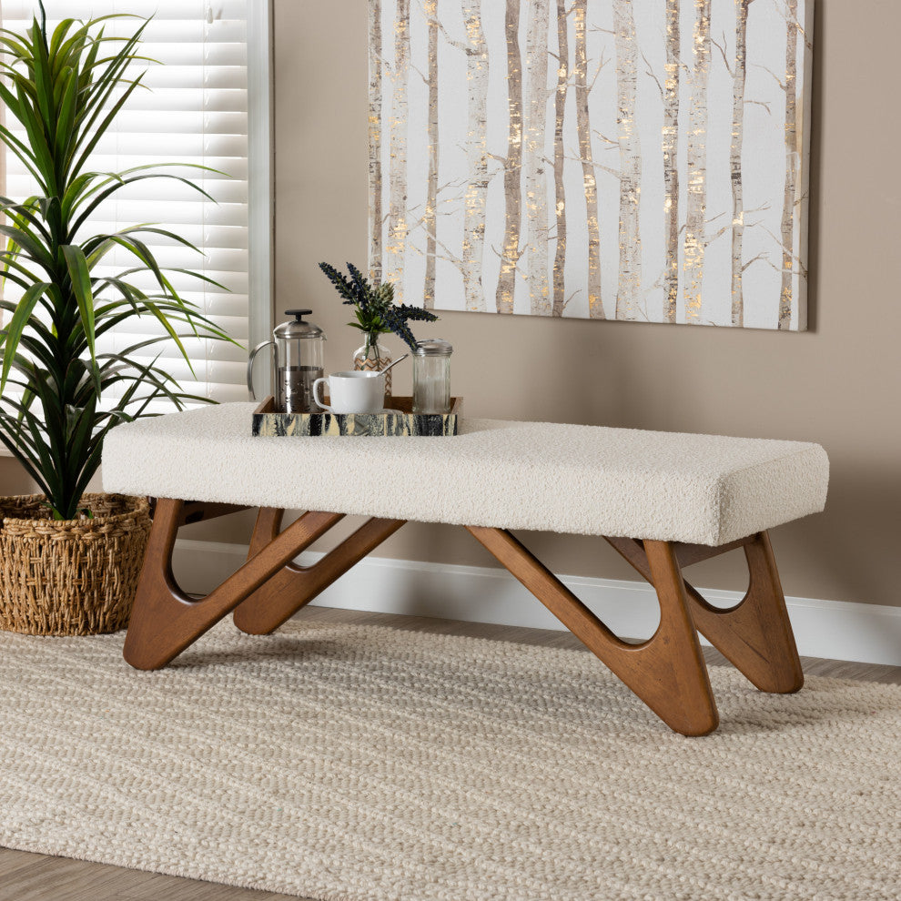 Beechmoor Cream Boucle Bench