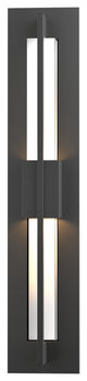 Double Axis Small LED Outdoor Sconce, Coastal Black Finish, Clear Glass