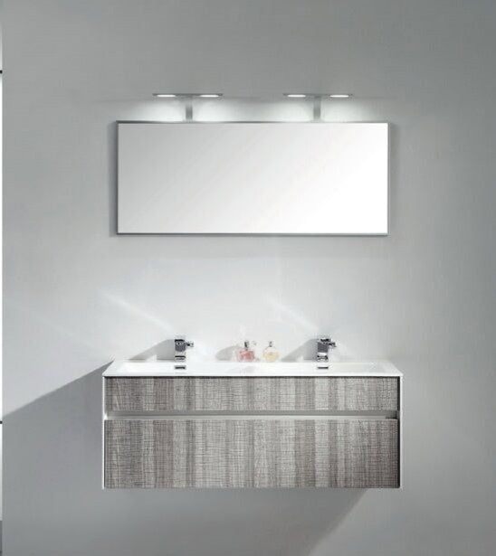 Eviva Ashy 48" Wall Mount Modern Bathroom Vanity Ash Gray White Integrated Sink
