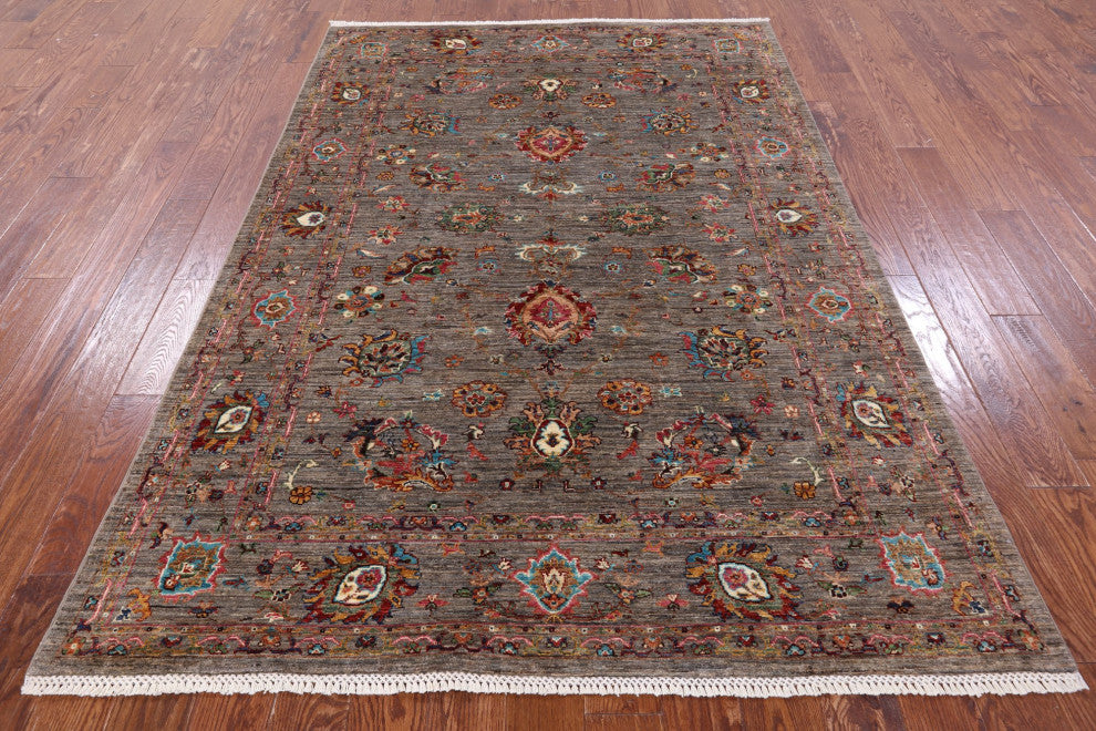 5' 7" X 8' 1" Hand Knotted Persian Tabriz Wool Rug Q9964
