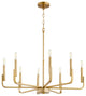 Quorum 6210-8-80 8-Light Chandelier, Aged Brass