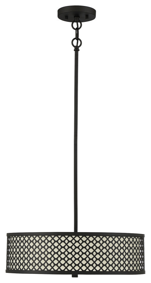 3-Light Pendant, Matte Black