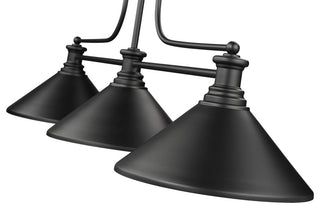 Zlite 725-3MB-MMB 3-Light Billiard, Matte Black