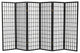 5' Tall Window Pane Shoji Screen, Black, 6 Panels