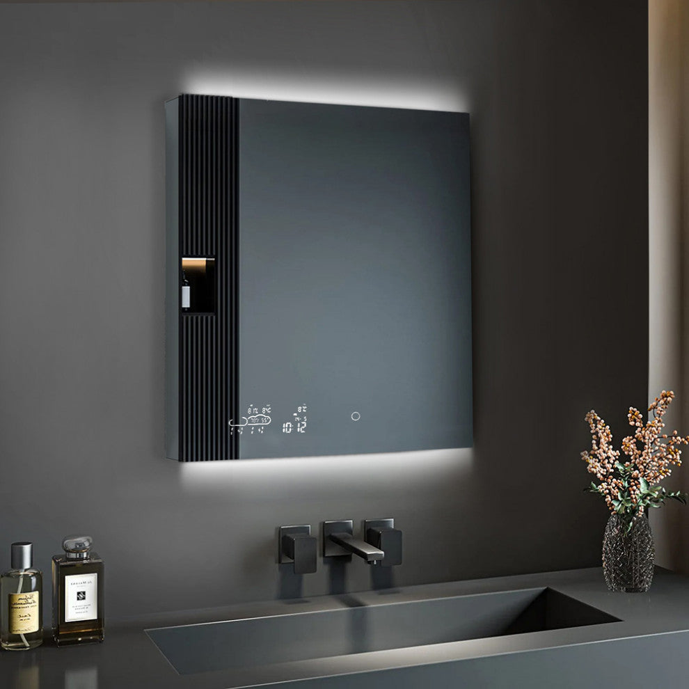 Lexora Savera LED Medicine Cabinet, Defogger, 36 in. X 36 in.