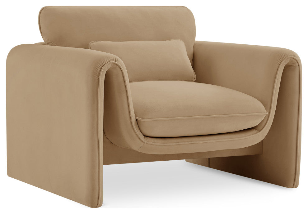 Sloan Camel Velvet Fabric Chair